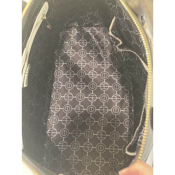 Henri Bendel WEST 57TH Large Brown Perforated Satchel Purse Gold Accents NWOT - Picture 10 of 15